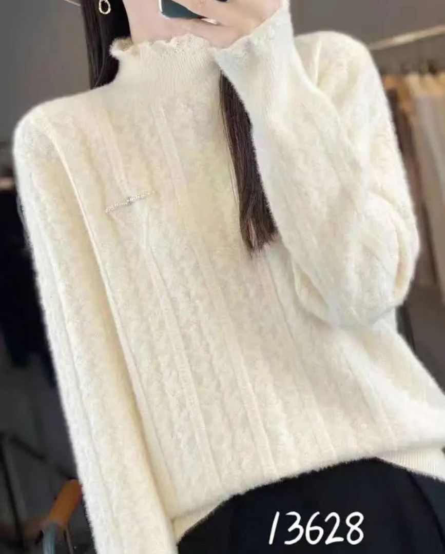 【13628】雅#时尚百搭半高领打底上衣