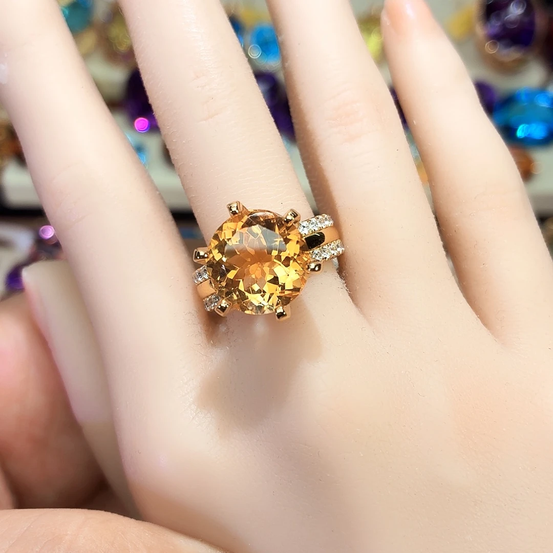 戒指银S925镶嵌水晶