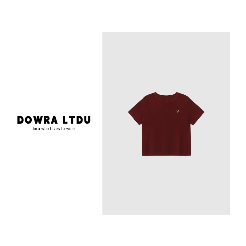 朵拉【米兰达】2025年秋季新款圆领米老鼠刺绣短袖T恤女 016-80091