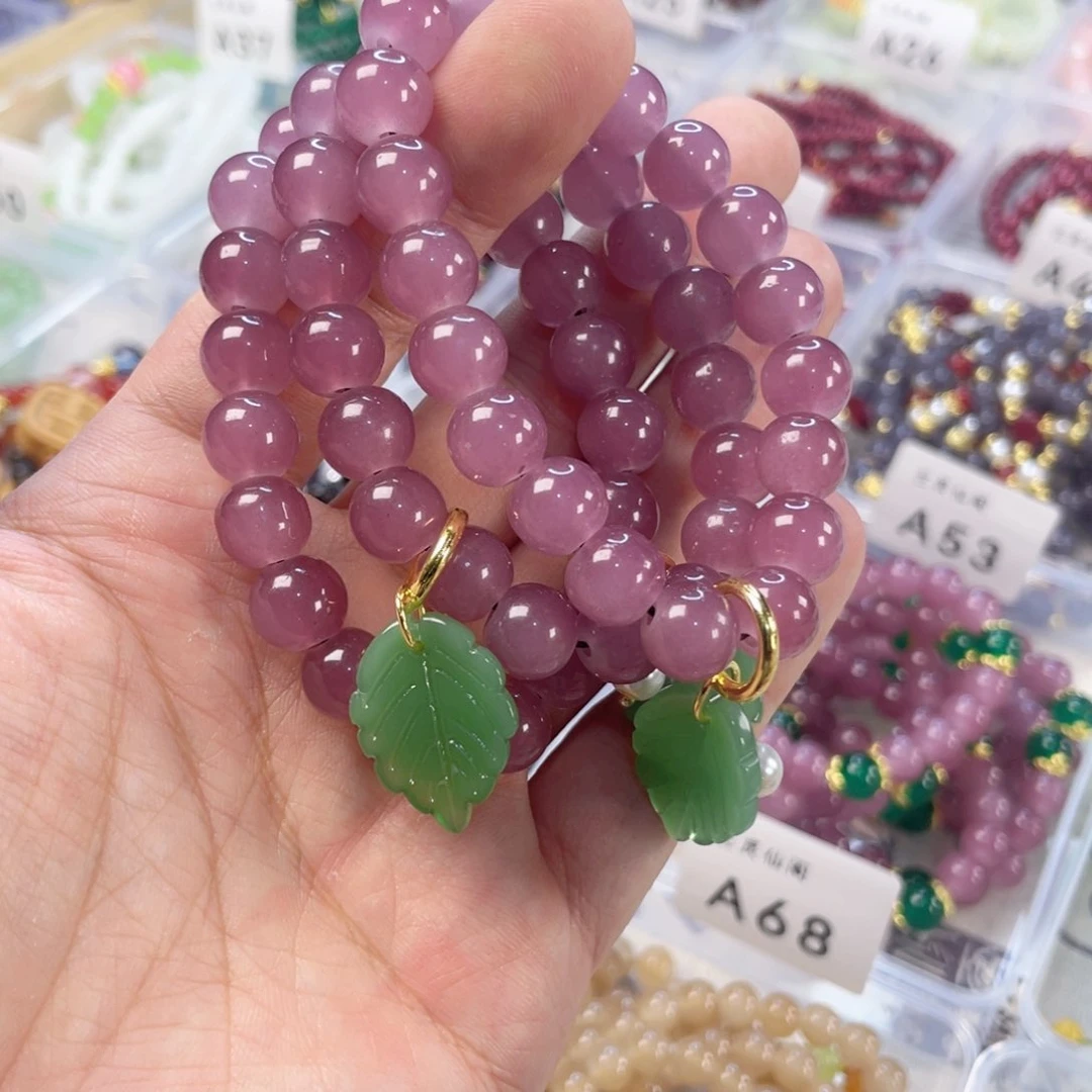 檀香紫檀（小叶紫檀）手串银S925镀金镶嵌