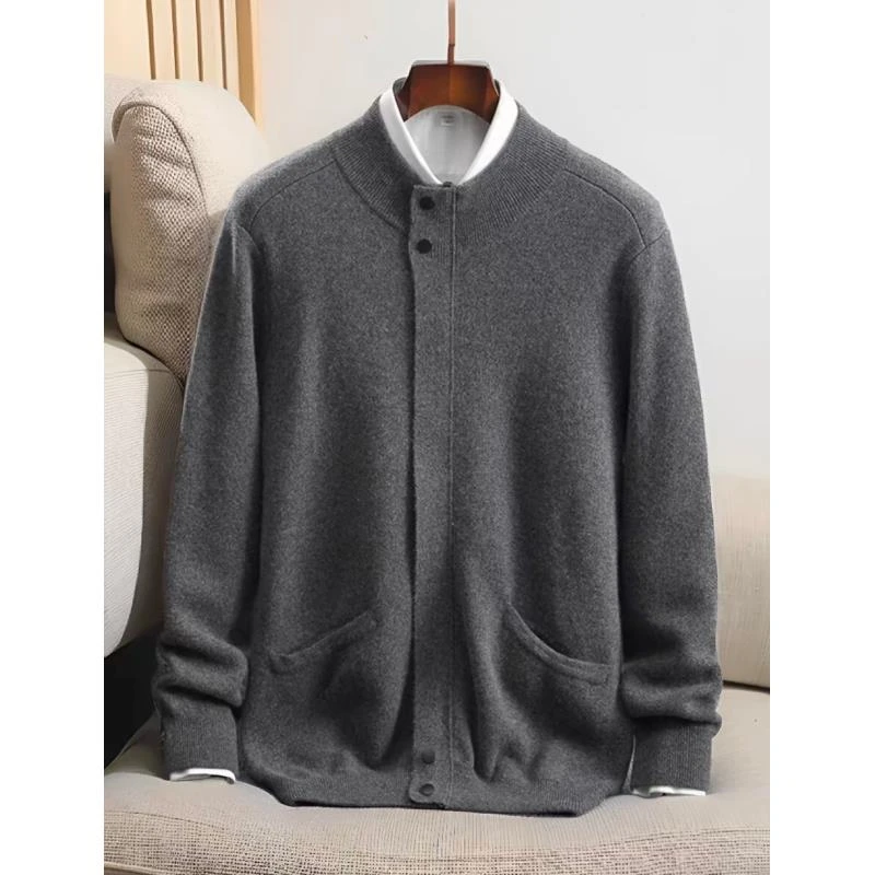 标配~山羊绒商务休闲背心男装四平加厚羊绒衫拉链开衫上衣夹吊带