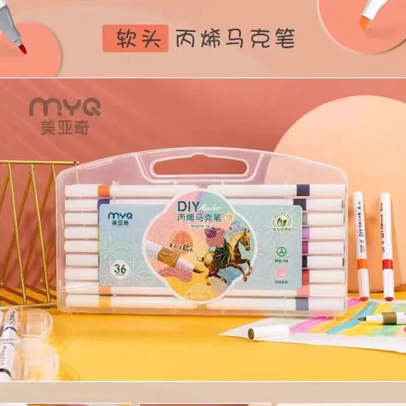 MYQ-703-36美亚奇三角丙烯马克笔软头36色