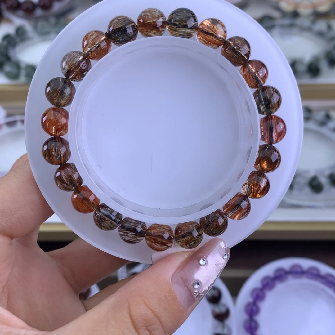 水晶手链未镶嵌黑金超