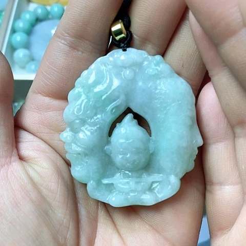 翡翠颈饰未镶嵌天然缅甸翡翠a货