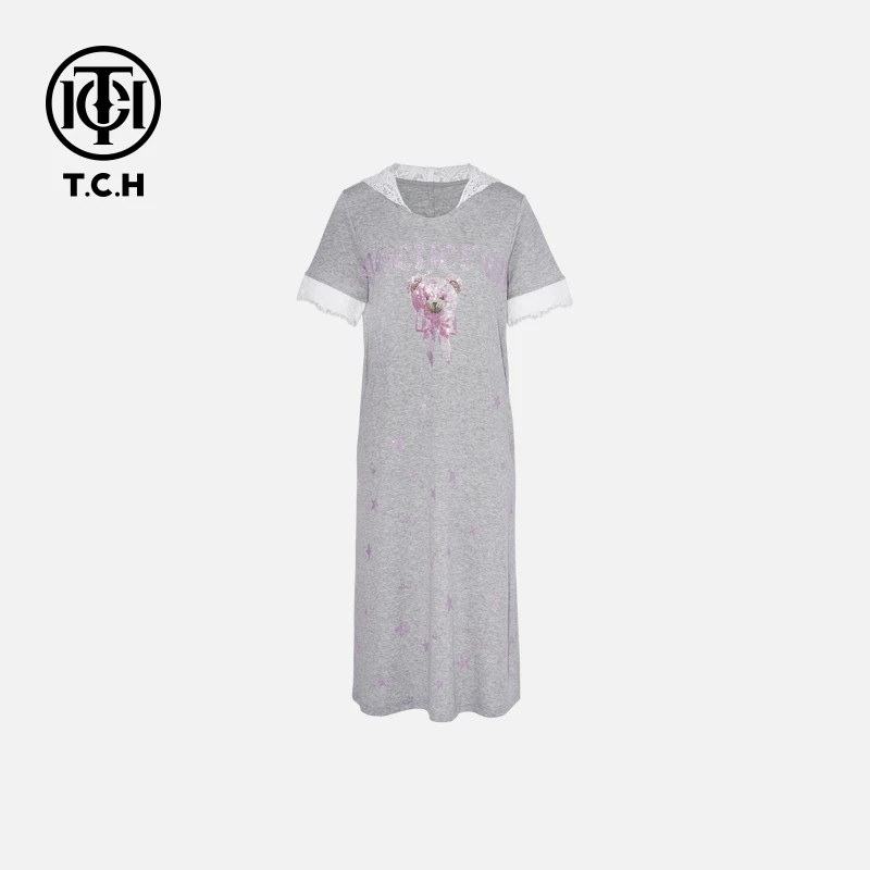 TCH私服烫钻工艺新时尚淑女百搭潮流连衣裙女T75A30E5028轻奢tch