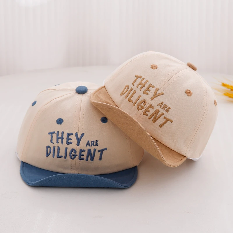 春季新款宝宝帽子男童字母鸭舌帽男女宝宝百搭棒球帽婴幼儿遮阳帽