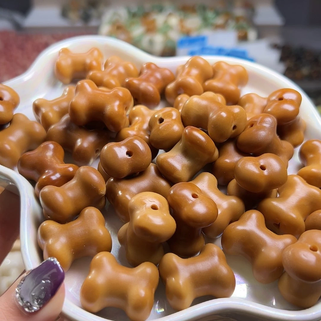 菩提根/象牙果吊坠巧克力骨头三颗有裂瑕疵