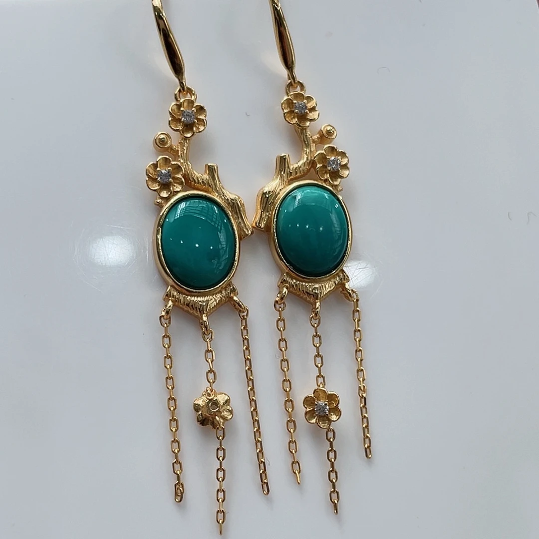 绿松石颈饰银S925镶嵌