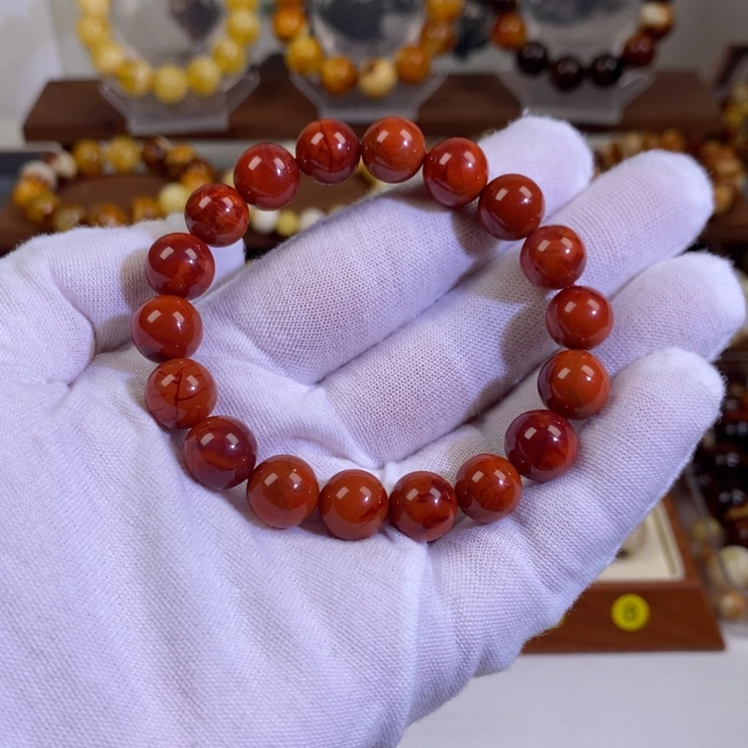 南红玛瑙未镶嵌手串天然瓦西南红火焰纹手串10mm➕