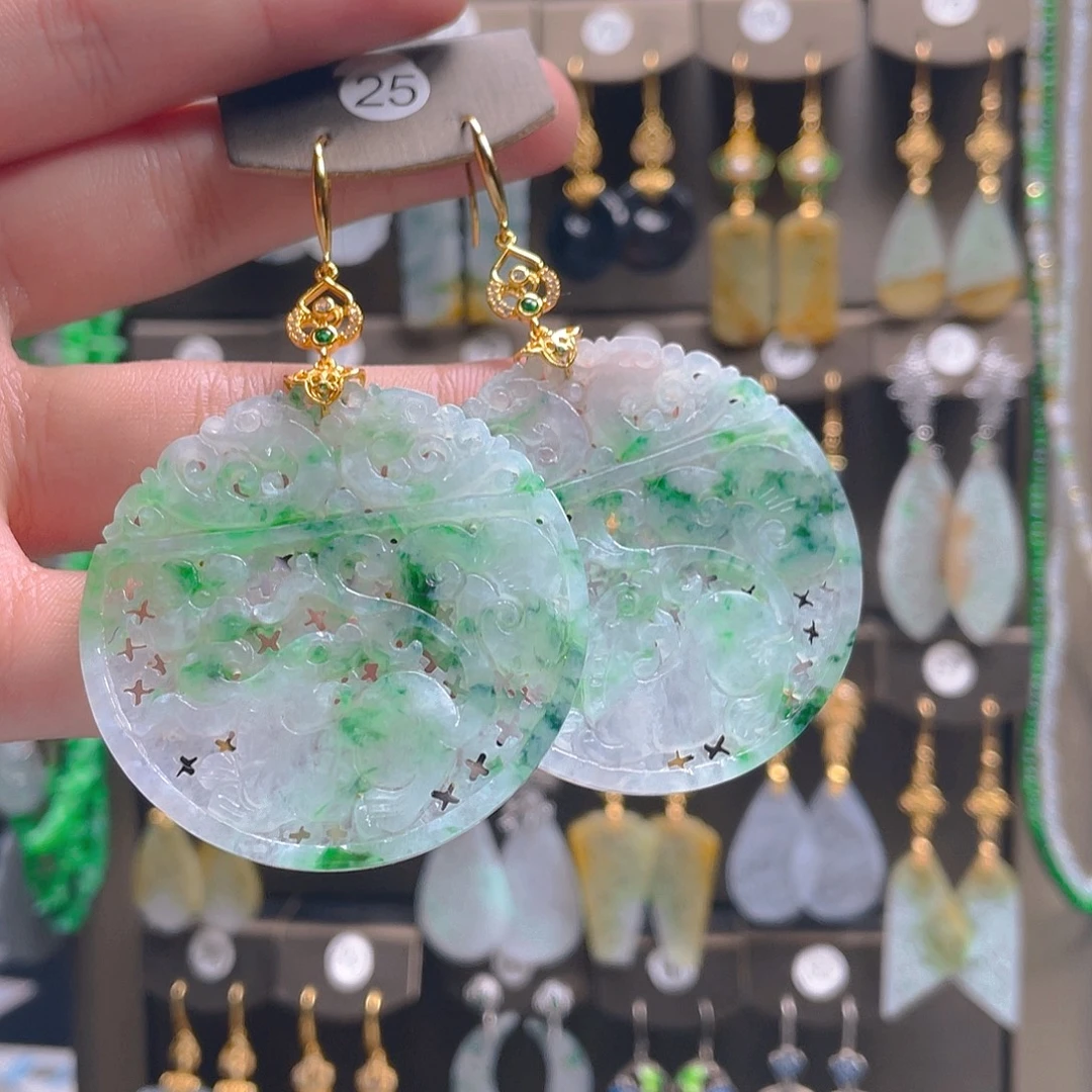 翡翠未镶嵌耳饰翡翠