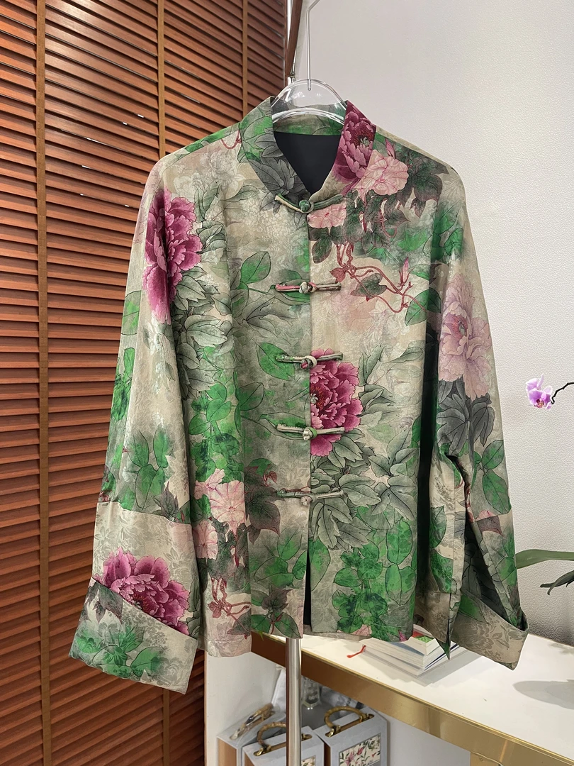 常规款长袖春季女装上衣国潮立领直襟宽松常规时尚复古百搭新中式