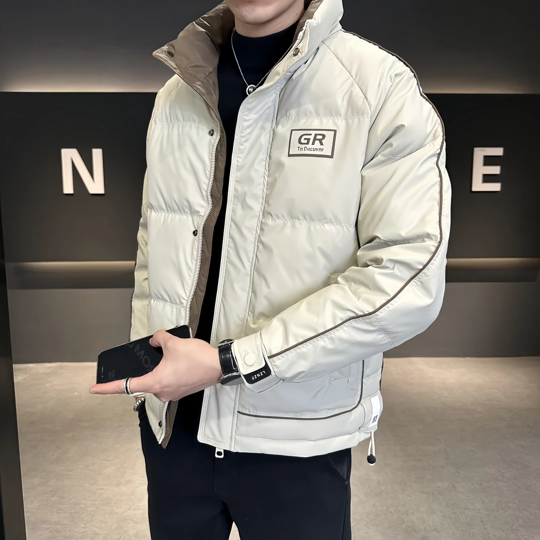 冬季立领防寒服男士韩版潮流保暖百搭时尚加厚轻薄帅气休闲外套男