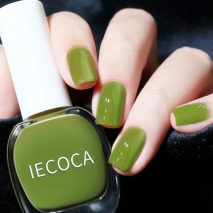 牛油果绿指甲油显白流行免烤快干持久防水绿色美甲不可剥网红学生