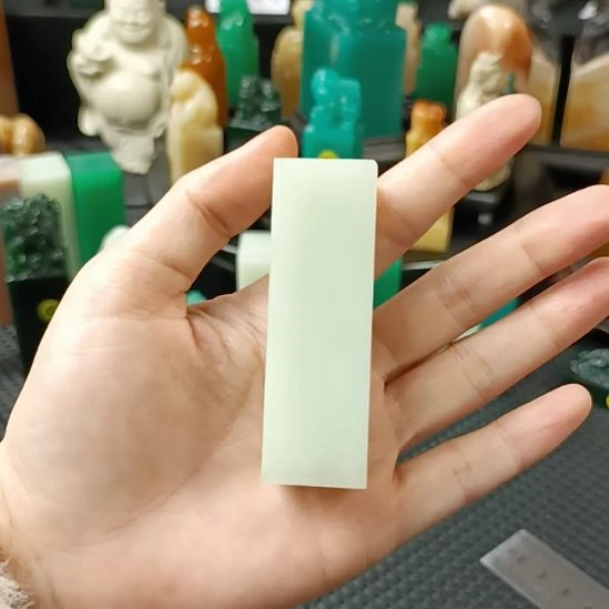 印石寿山石芙蓉青素章