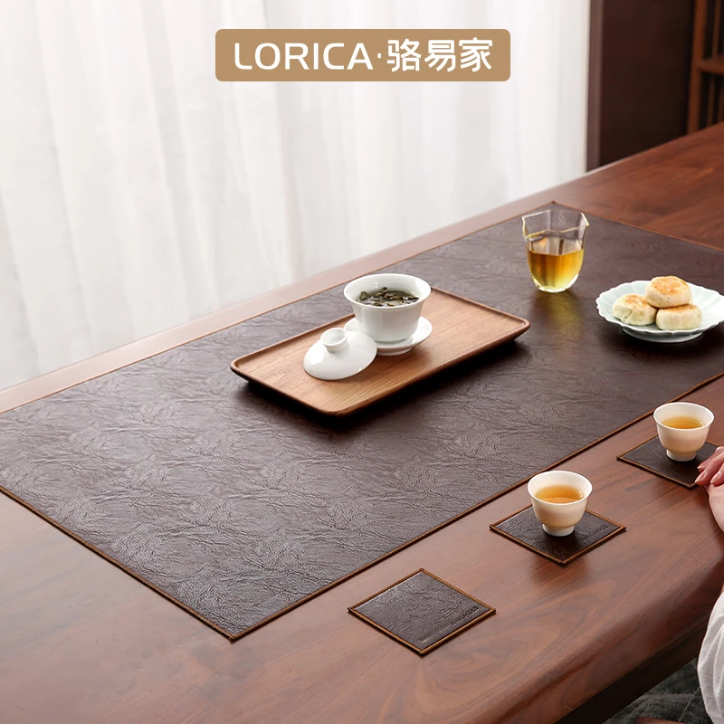 骆易家【陌野】皮革一人茶席防水隔热茶台垫布茶旗茶垫干泡茶台布置