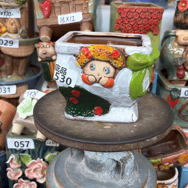 紫砂花盆粗陶材质多肉花盆530