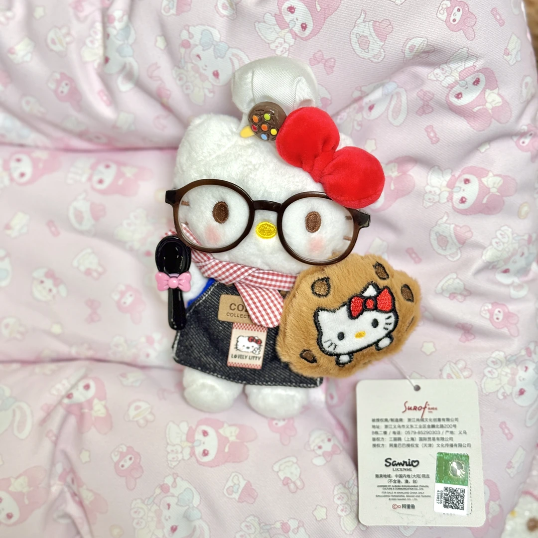 正版三丽鸥Hellokitty书包挂件kt包包曲奇饼干装饰钥匙扣毛绒玩偶