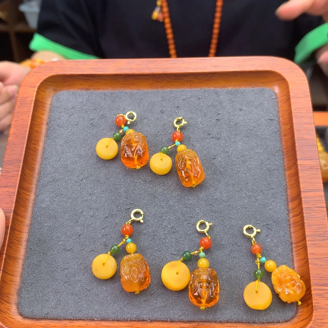 未镶嵌吊坠(不含链)琥珀多样性发一