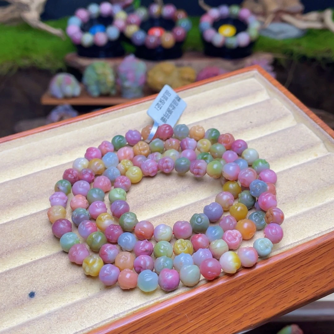 玛瑙/玉髓手链未镶嵌盐源玛瑙佛头