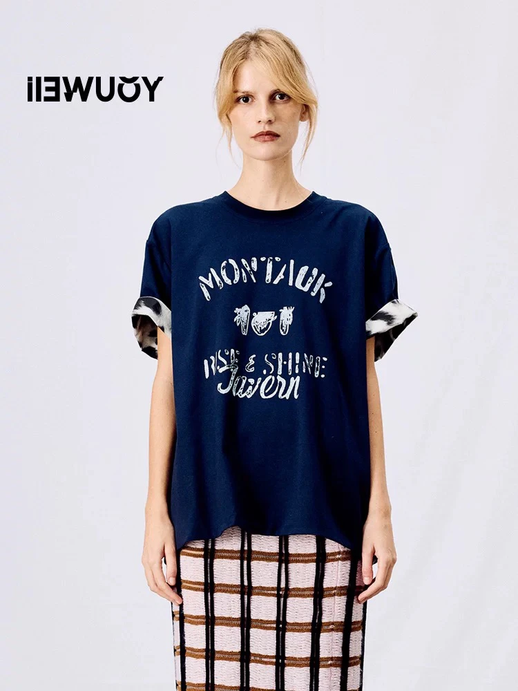 有尾｜25春花瓶字母印花正反两穿短袖T恤Y1125113