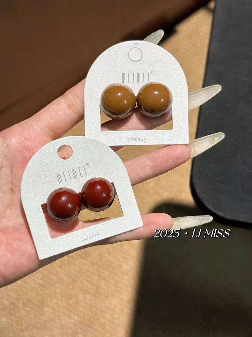 钛钢亚克力耳饰 小米粒几何精致耳钉 1112