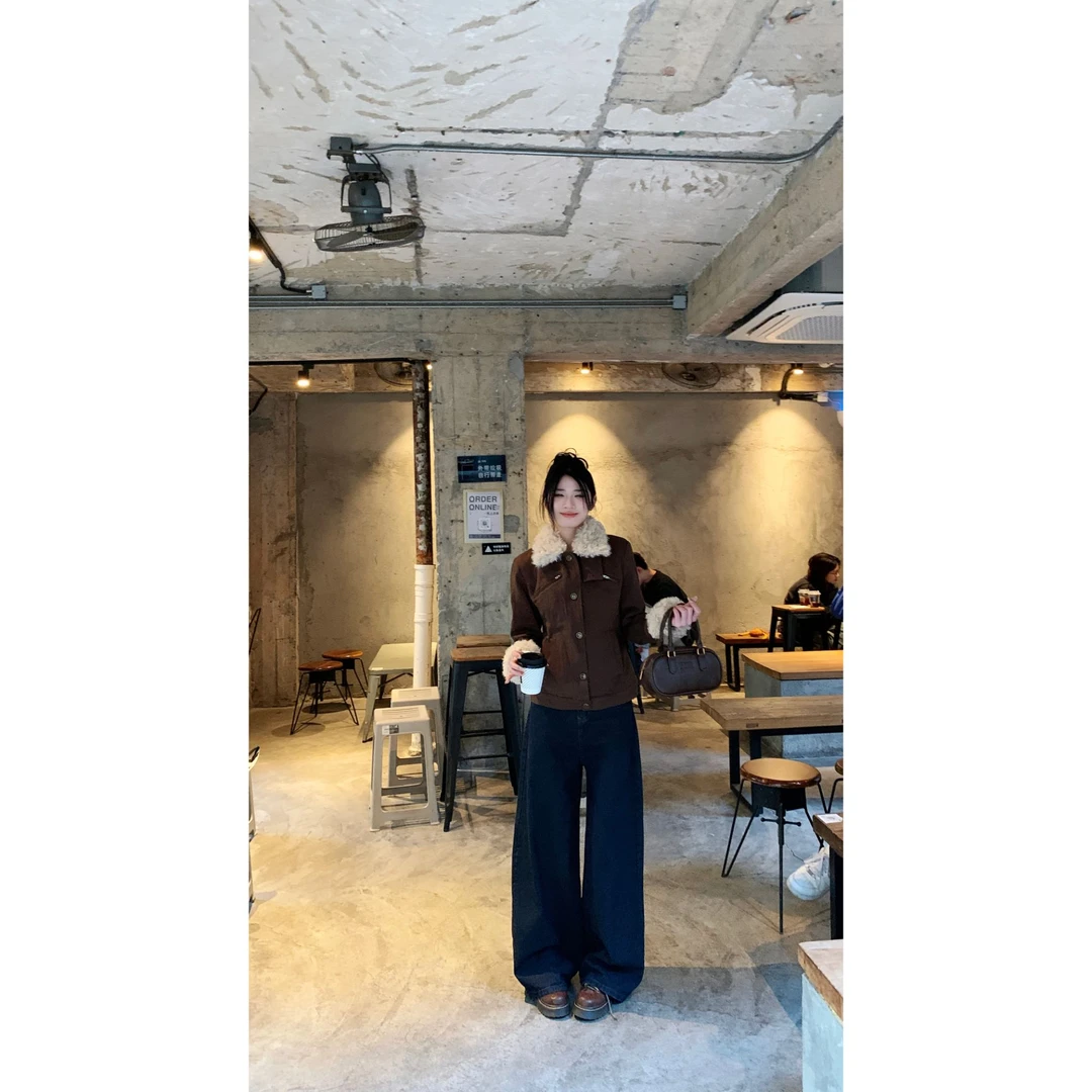 拉链女短外套时尚外套秋冬针织复古设计感休闲