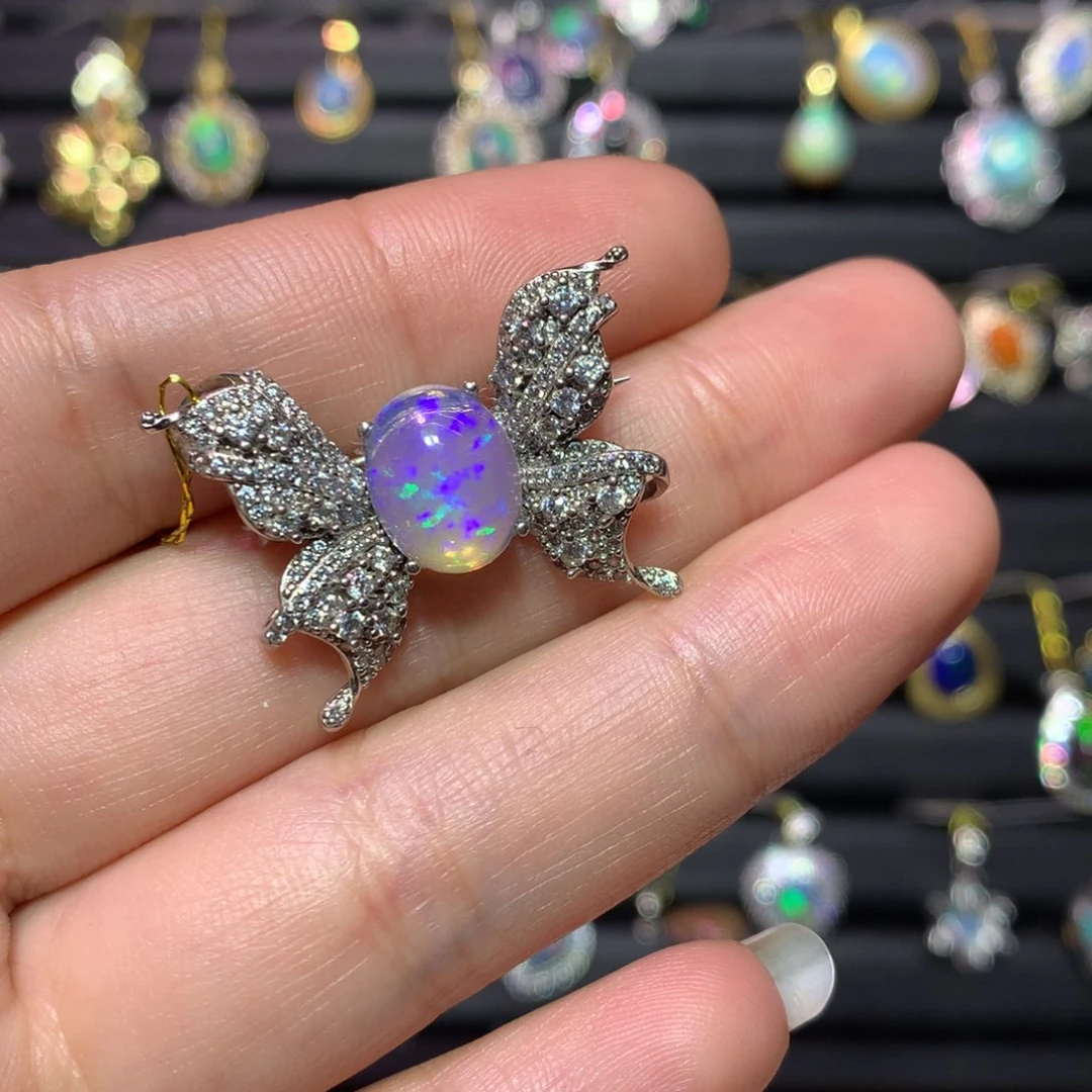 欧泊吊坠款式银S925镶嵌雪***音