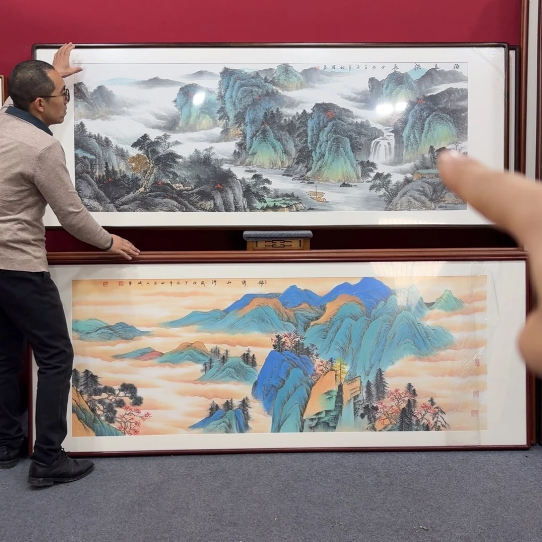 国画手绘作品带框210成80