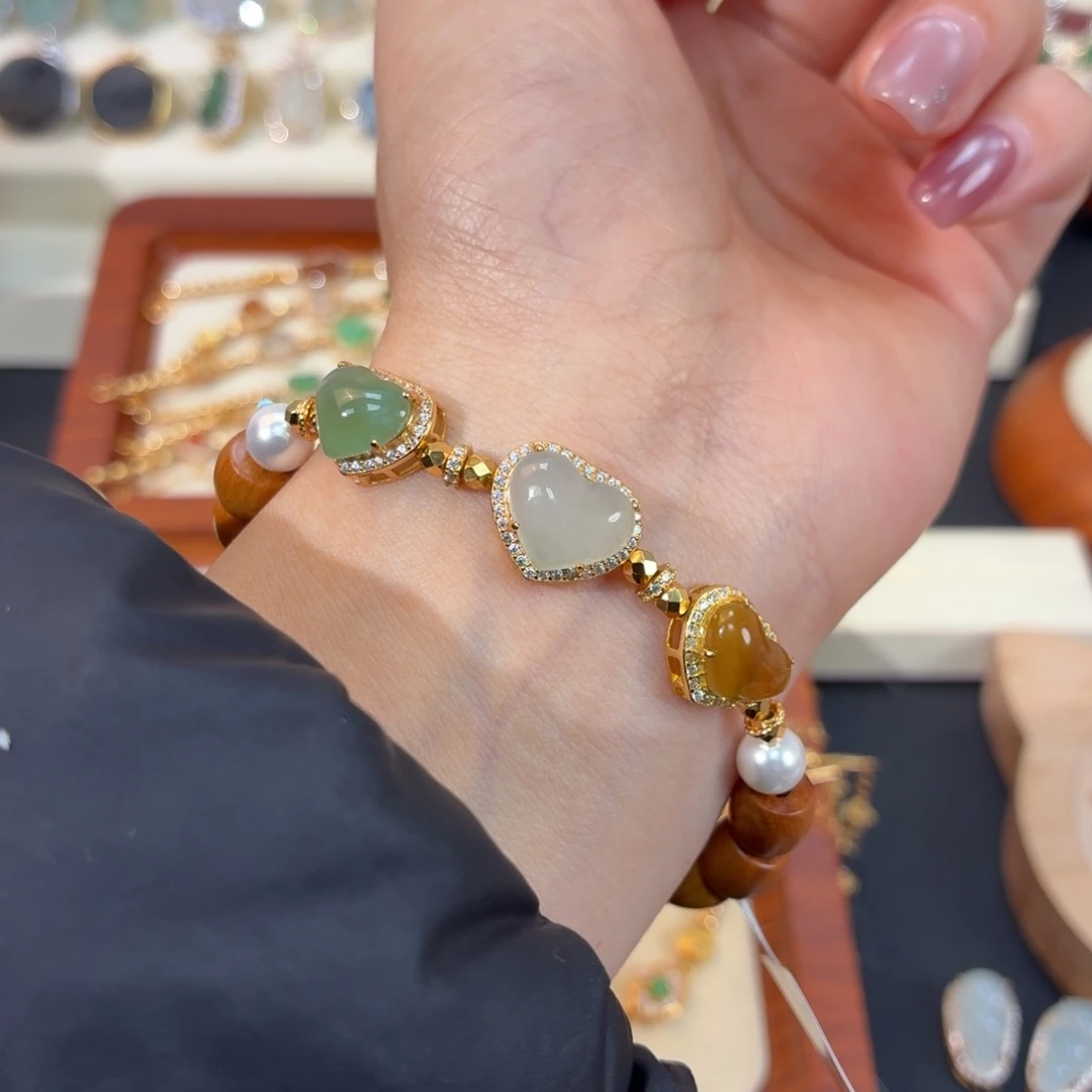 翡翠银S925镶嵌颈饰手串