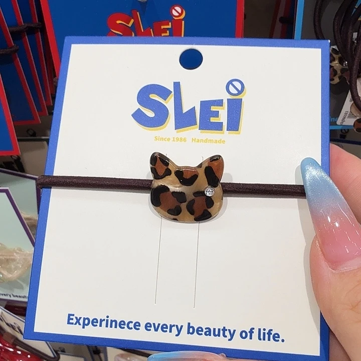皮质铁合金豹纹猫头细发绳6