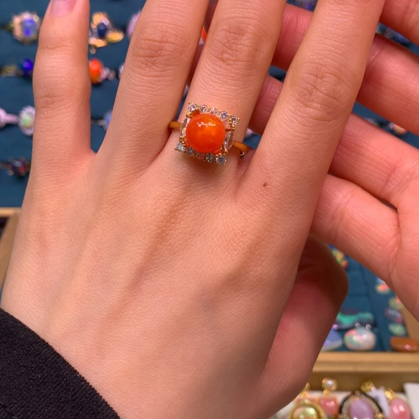 【闪购商品】欧泊戒指裸石定制不退不换银S925镀金镶嵌金****录