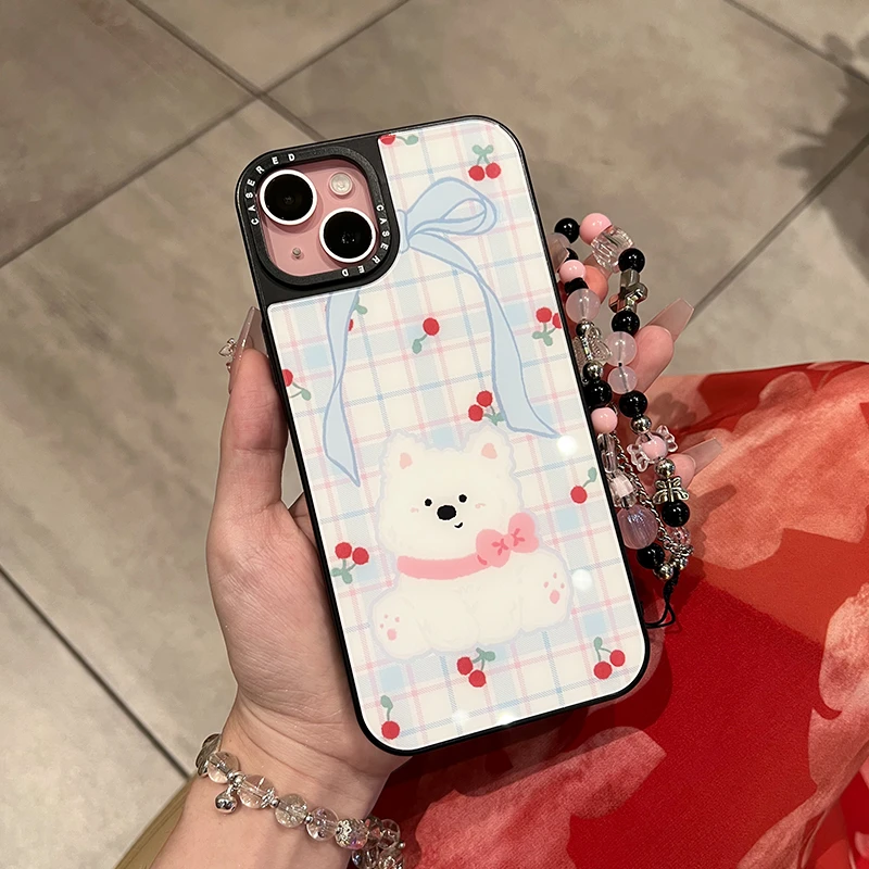 适用苹果16/华为Pura80/三星手机壳创意套15Pro可爱白色小狗ins