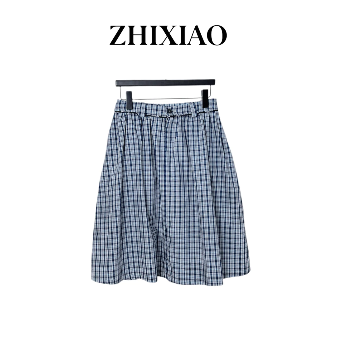【ZHIXIAO】夏季新款：格子半裙25688