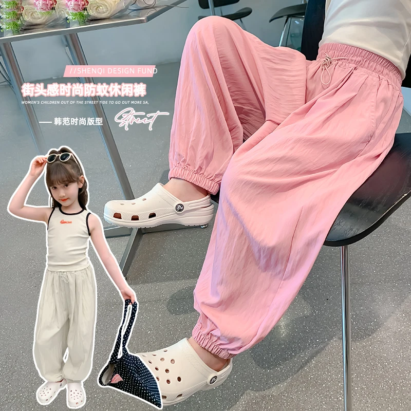 2025新款女童时尚夏季薄款女童裤休闲裤洋气宽松时尚时髦X12227
