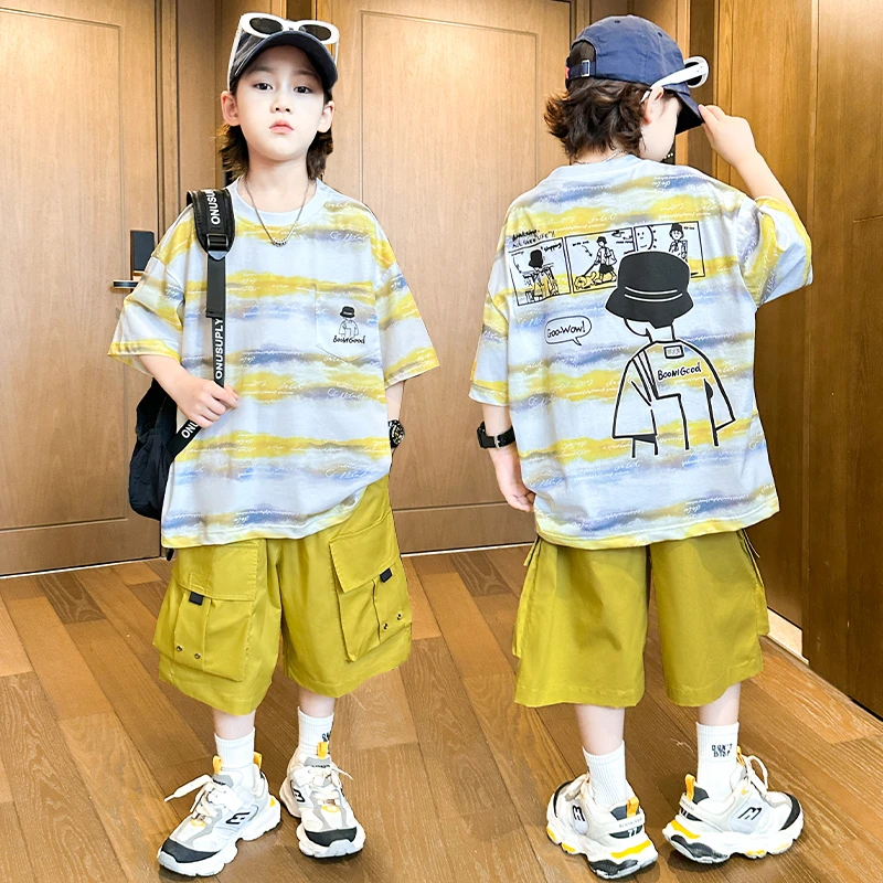 男童夏款套装2025新款休闲短袖套装网红潮【奇斯熊2】B5274
