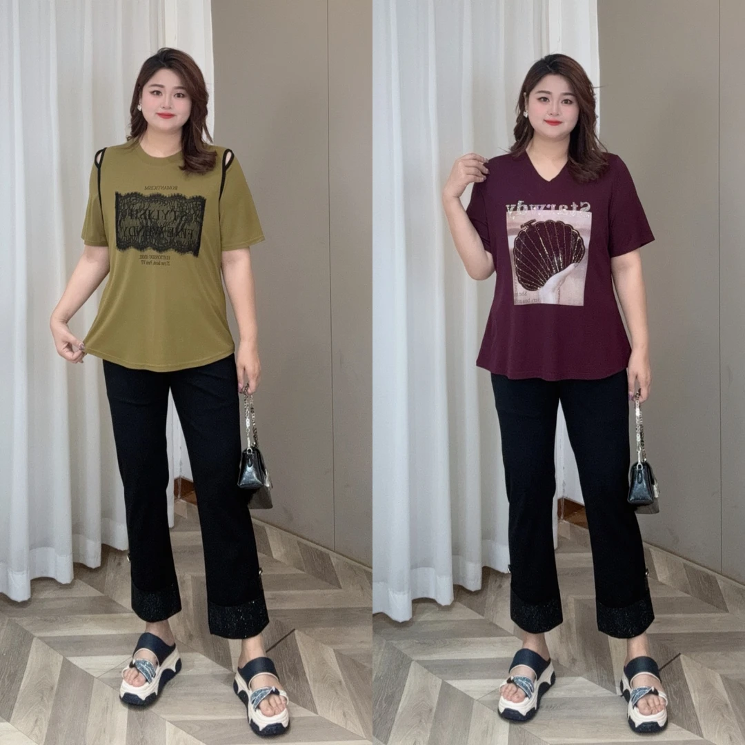 PWD32810【现货仅裤子】气质显瘦百搭休闲翻边烫钻竹竿裤【裤长94】