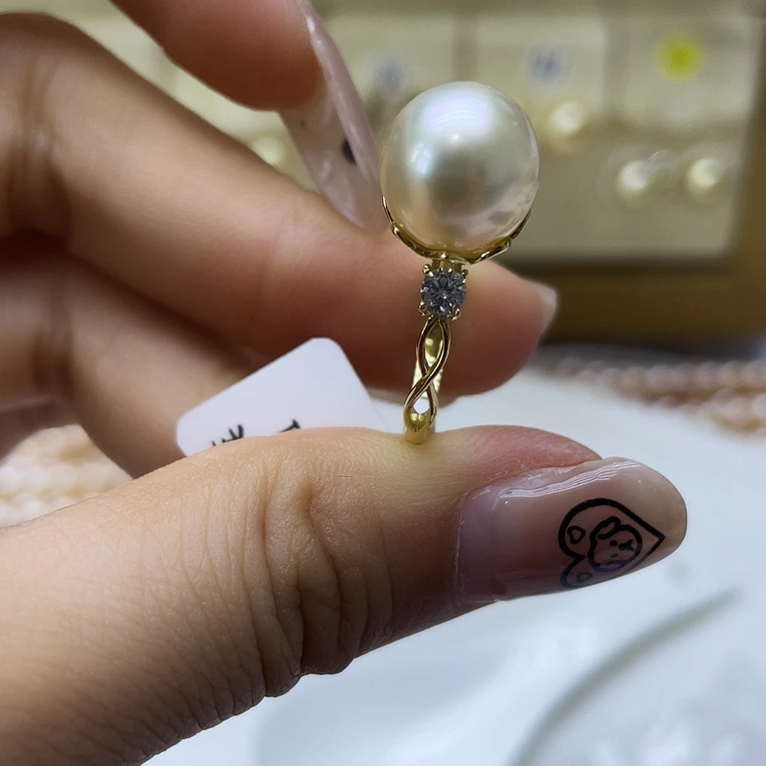 海水珍珠戒指银S925镶嵌