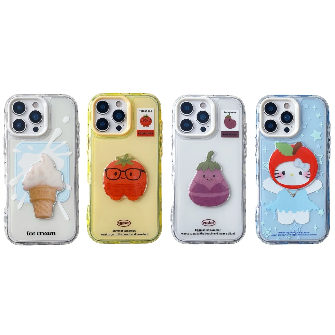 夏日新款冰淇淋系列适用苹果16promax-13创意卡通全包防摔手机壳