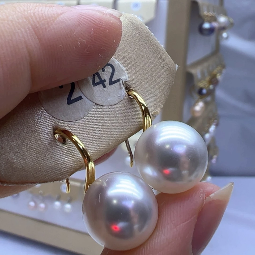 银S925镶嵌淡水珍珠耳饰