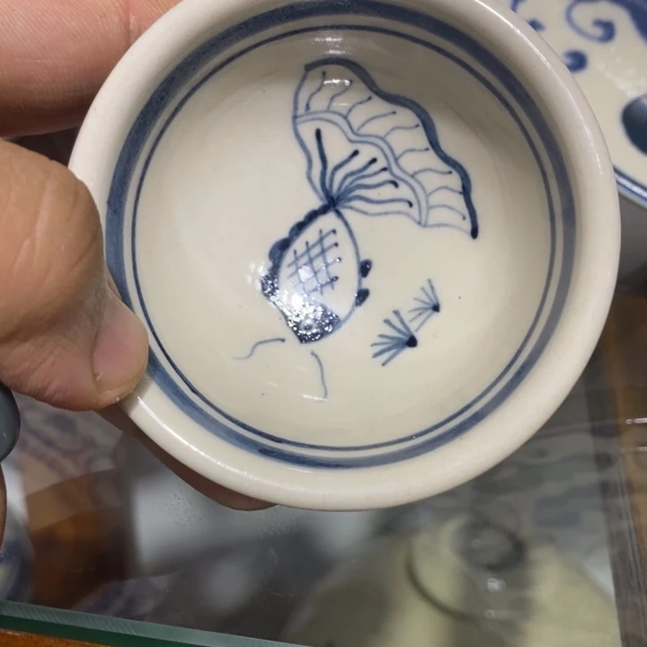 摆件兰花小雨茶碗
