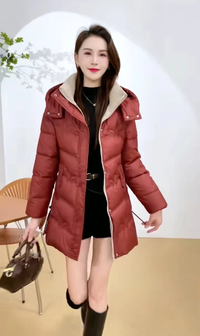 棉衣外套红色8820长袖2024网红大码时尚洋气妈妈装百搭休闲高品质