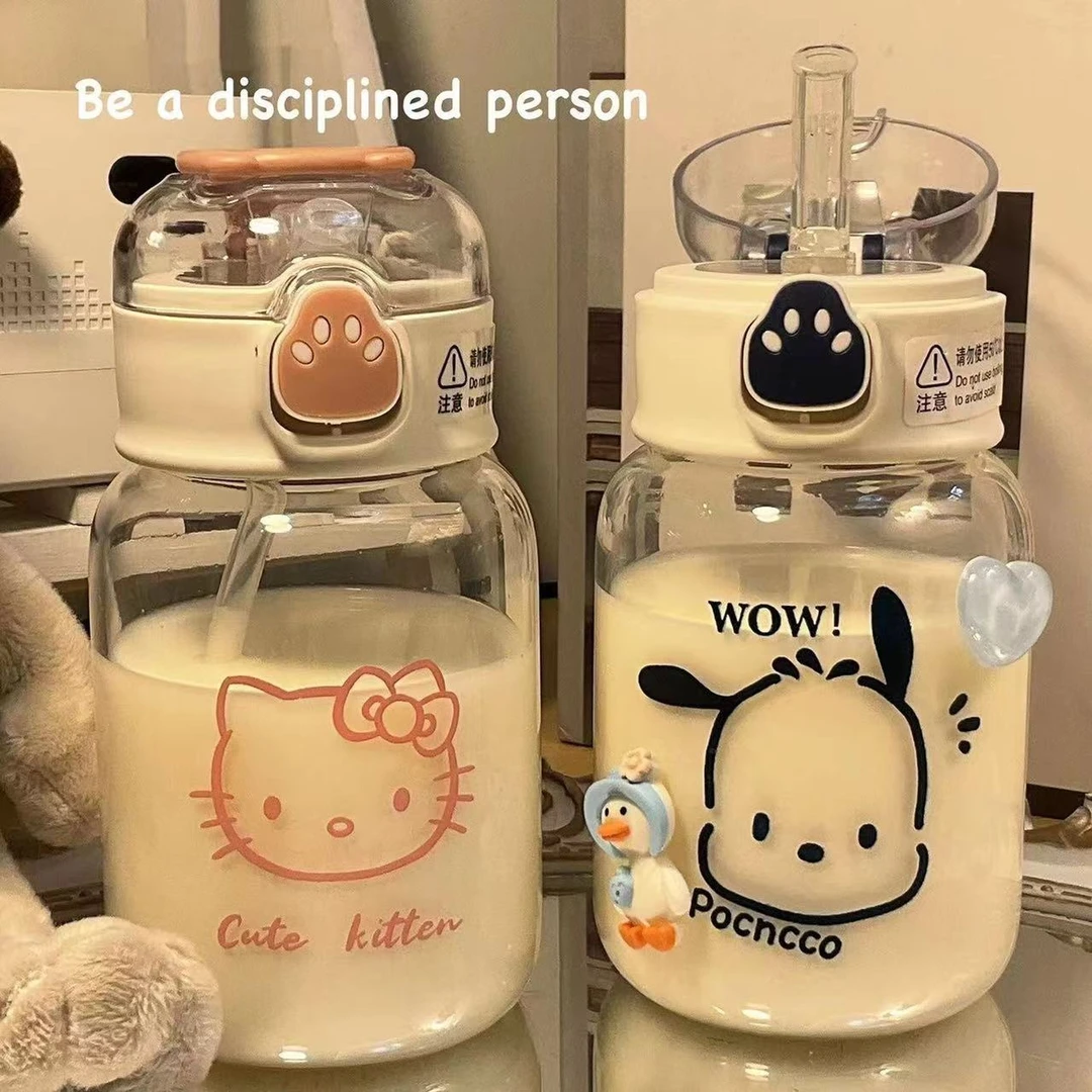 猫爪塑料杯ins高颜值小红书同款水杯女学生韩版可爱简约吸管杯XF