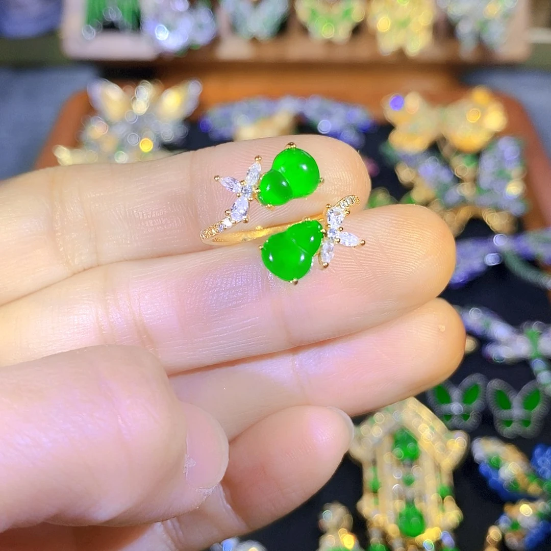 吊坠(不含链)银S925镶嵌翡翠