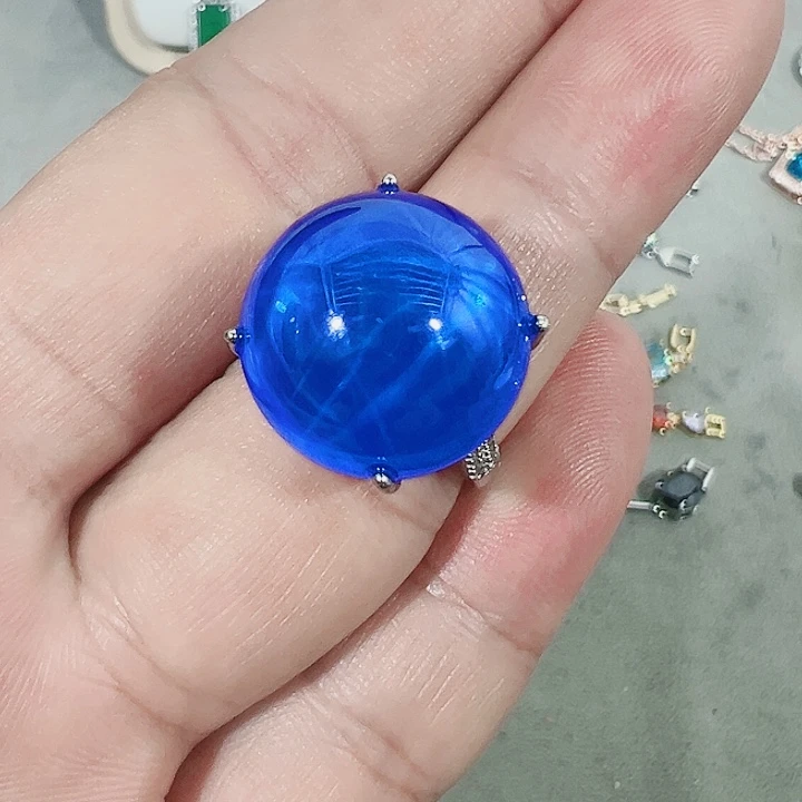 钨金无红宝篮宝满钻镶嵌大宝贝