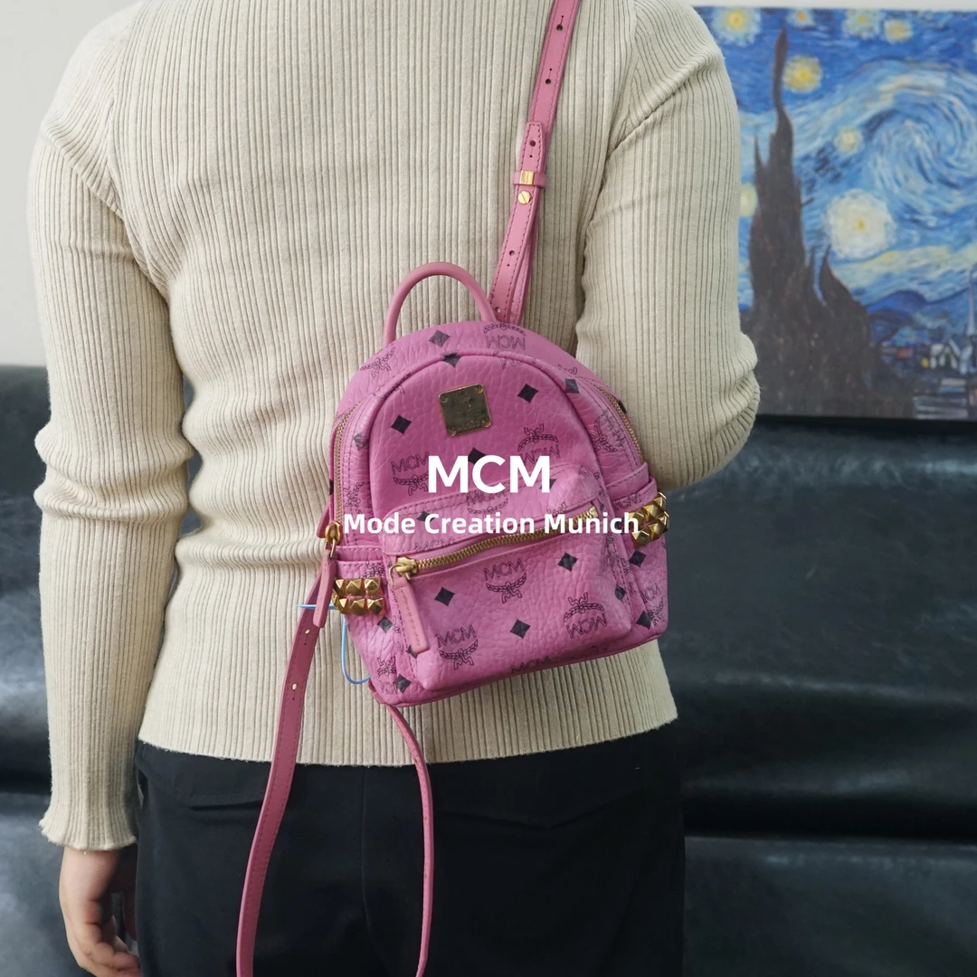 95新 MCM 粉色双肩包/SP11724059/4059