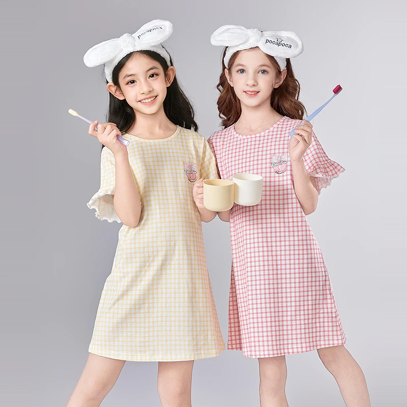 笛莎童装家居服2025年新款儿童女孩宝宝纯棉柔软睡裙女童夏季