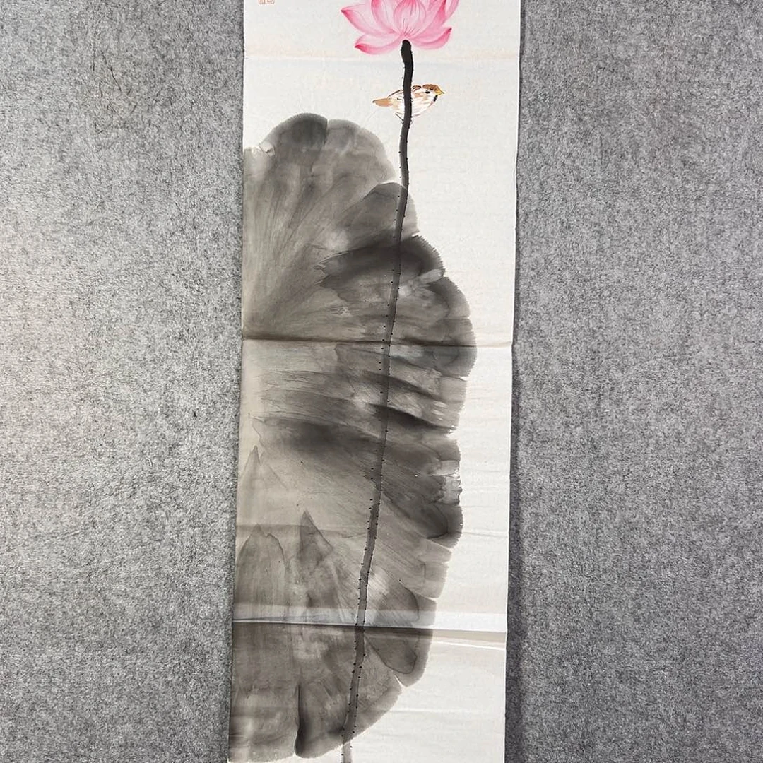 国画382 牡丹之花之叶的颜色和