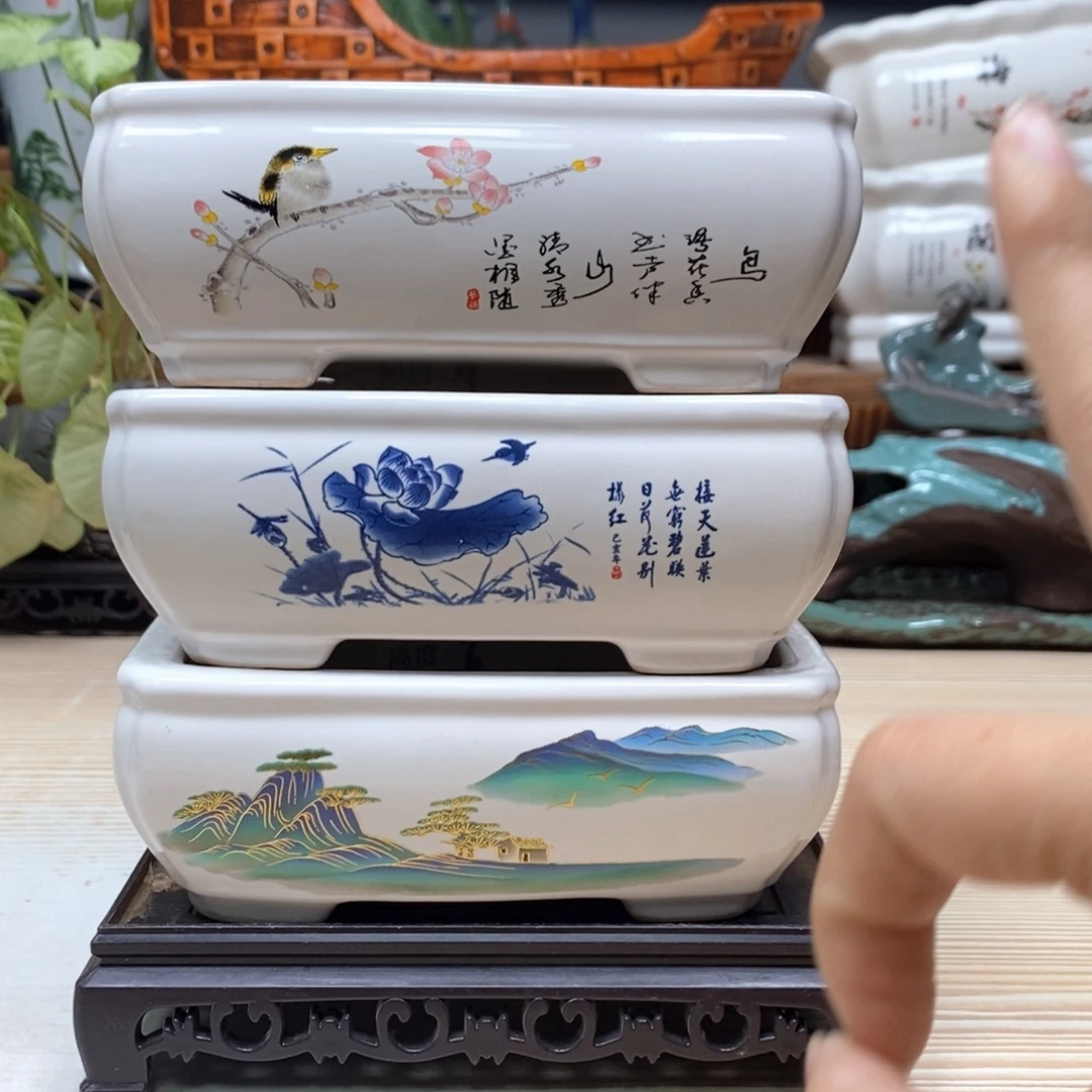 紫砂花盆陶瓷艺术花盆陶瓷
