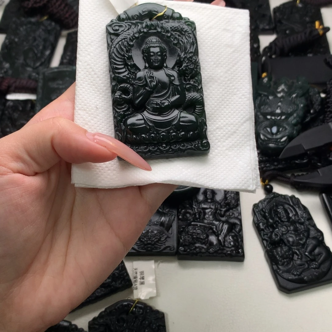 其***天然缅甸a货钢琴黑挂件