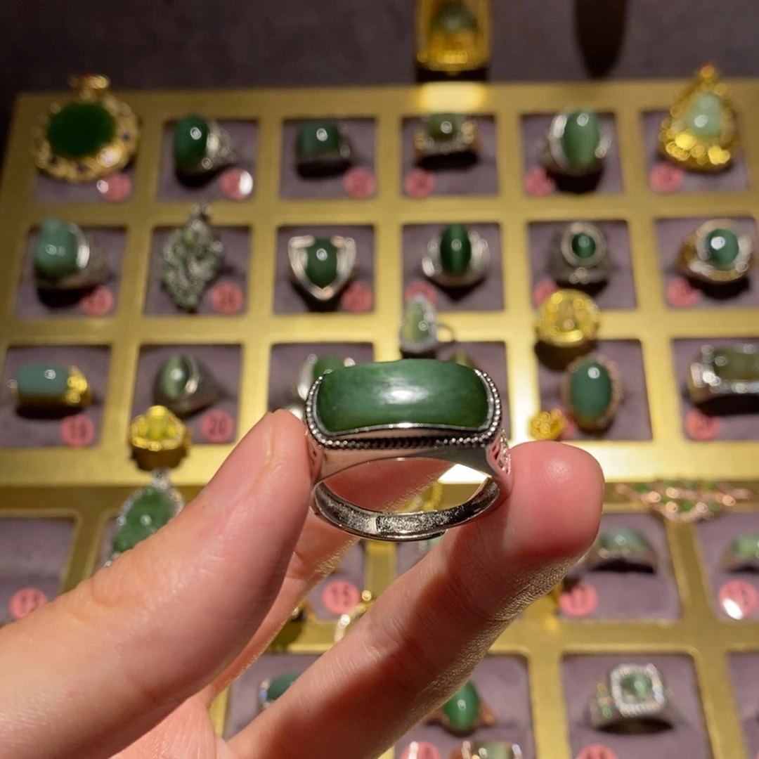 和田玉（碧玉）未镶嵌戒指